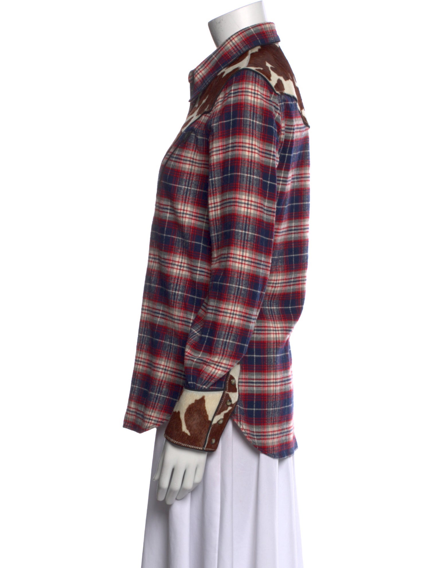 Dsquared² Plaid Print Long Sleeve Button-Up Top