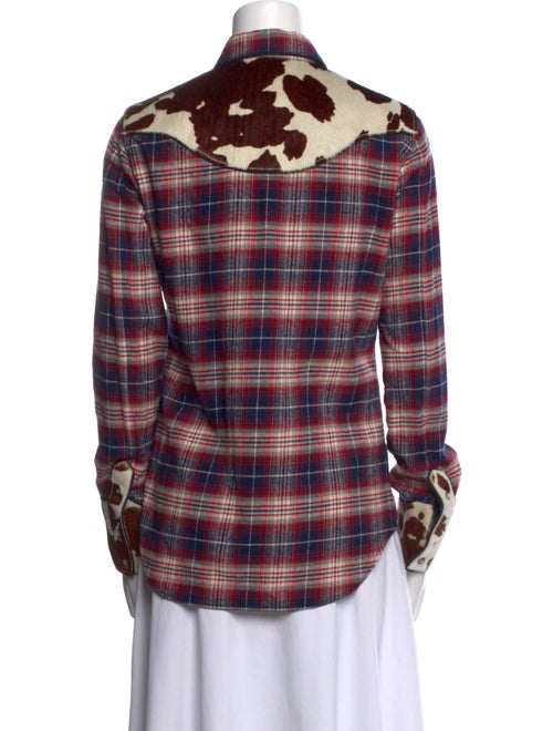 Dsquared² Plaid Print Long Sleeve Button-Up Top