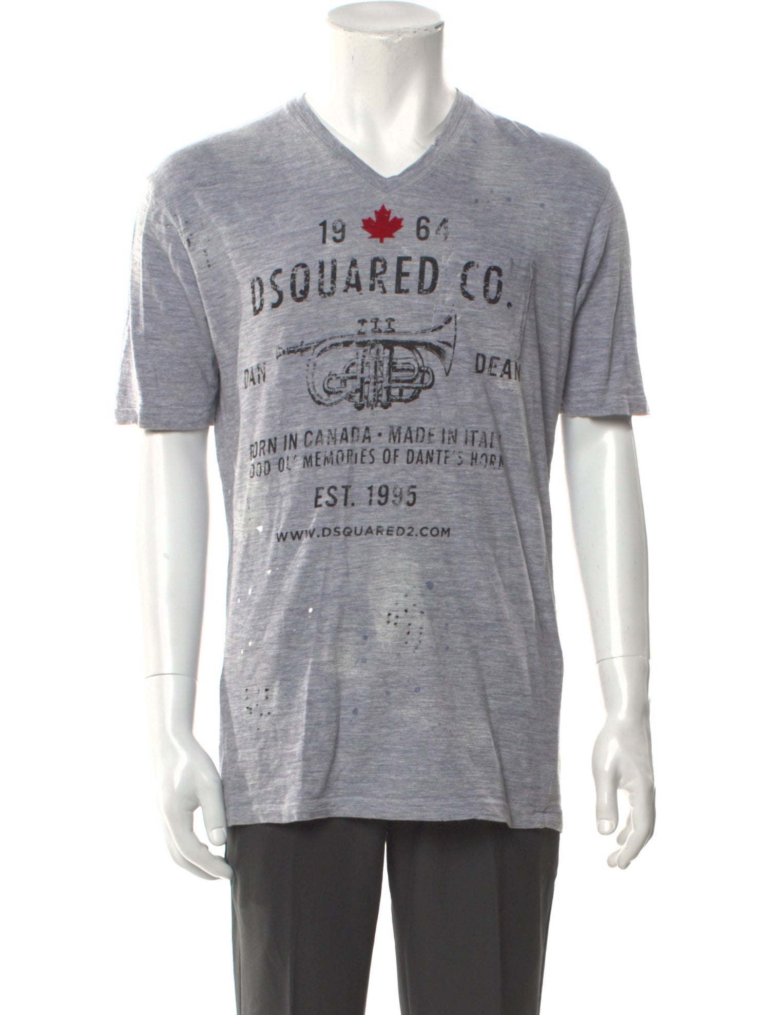 Dsquared² Graphic Print V-Neck T-Shirt