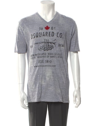 Dsquared² Graphic Print V-Neck T-Shirt