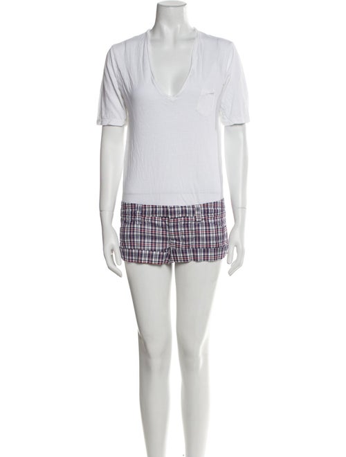 Dsquared² Plaid Print Scoop Neck Romper