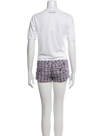 Dsquared² Plaid Print Scoop Neck Romper