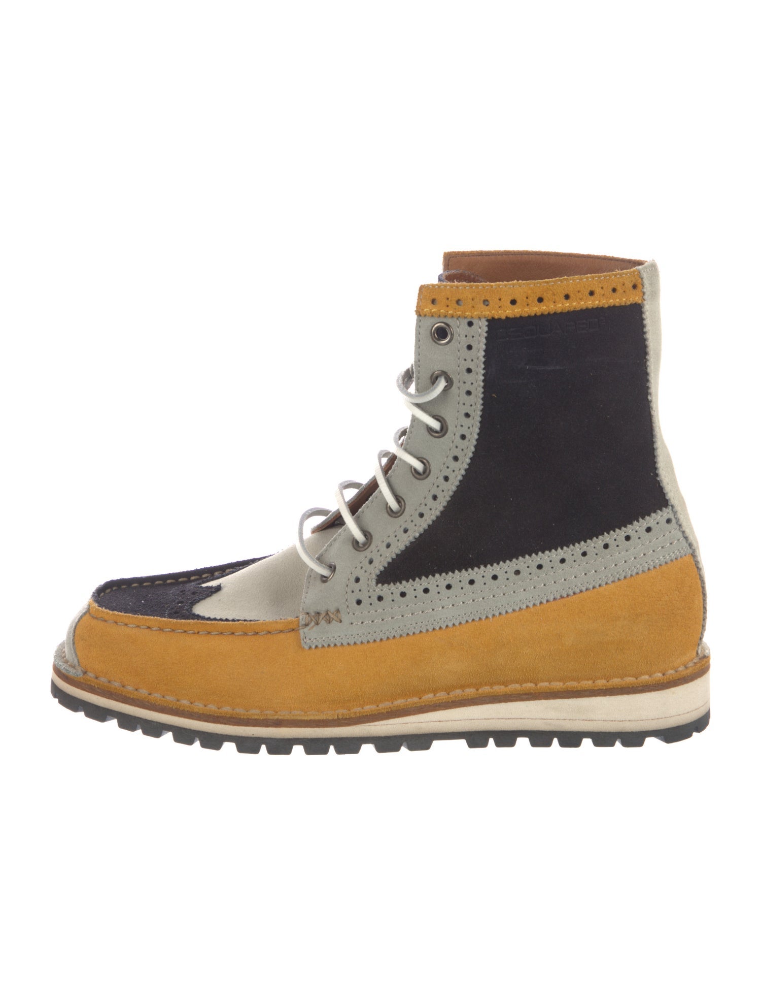 Dsquared² Suede Colorblock Pattern Boots