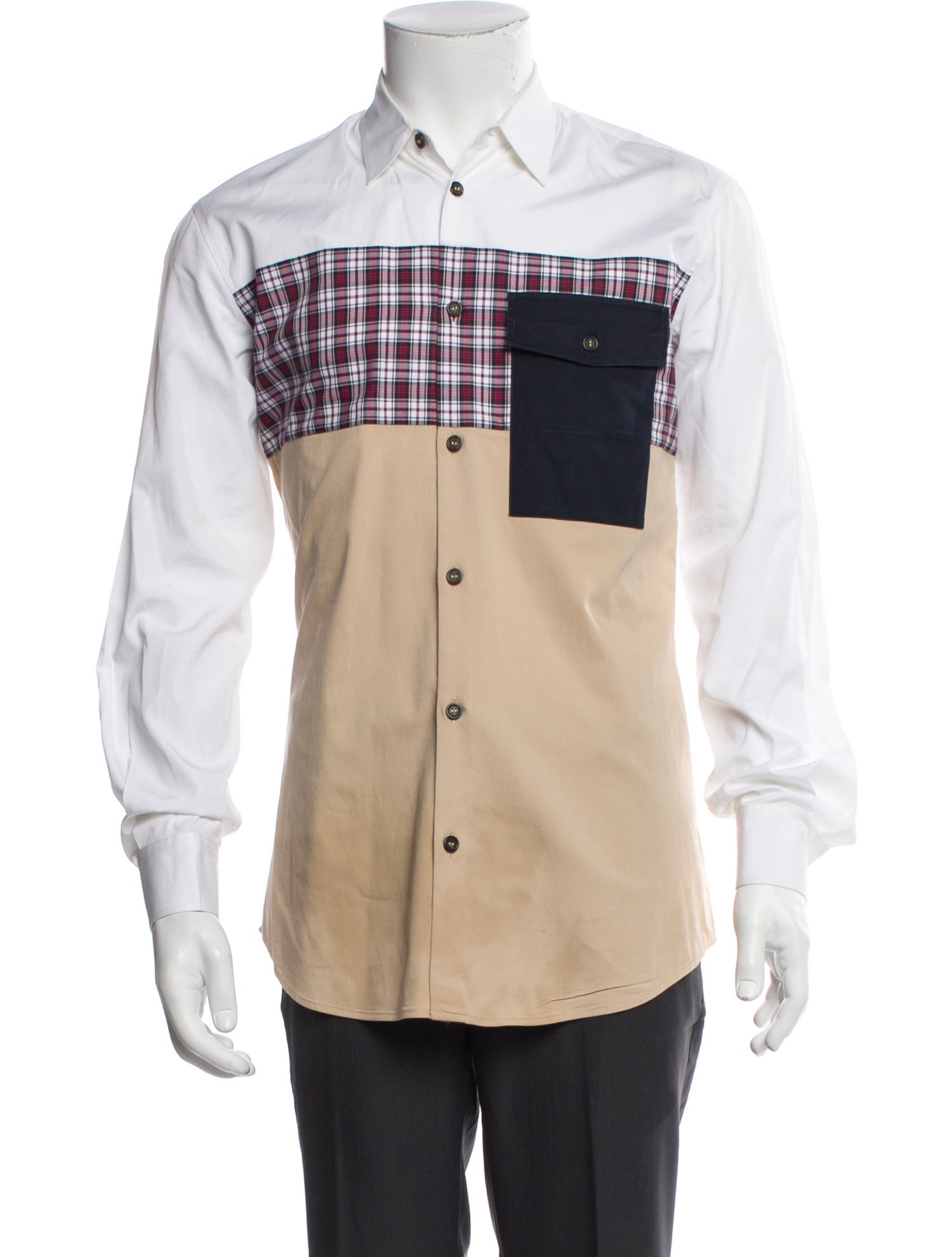 Dsquared² Colorblock Pattern Long Sleeve Shirt