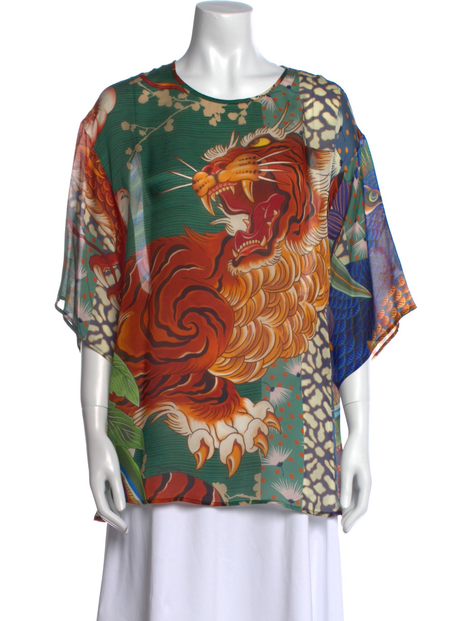 Dsquared² Printed Bateau Neckline Tunic