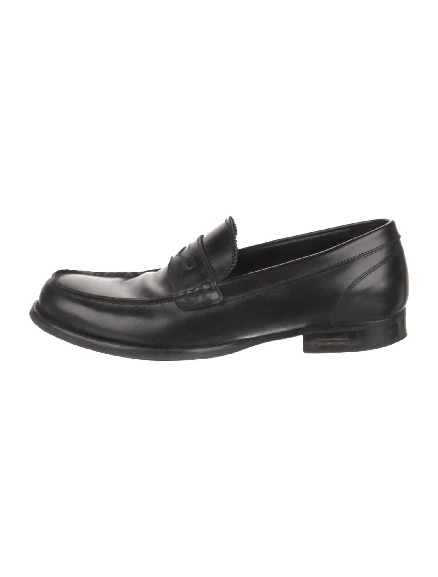 Dsquared² Leather Scalloped Accent Dress Loafers