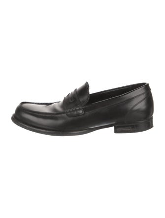 Dsquared² Leather Scalloped Accent Dress Loafers