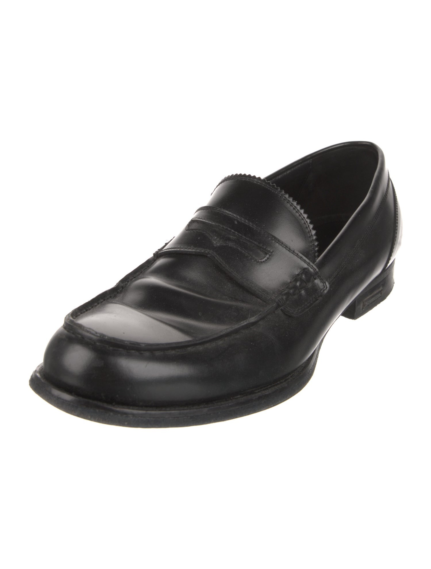 Dsquared² Leather Scalloped Accent Dress Loafers