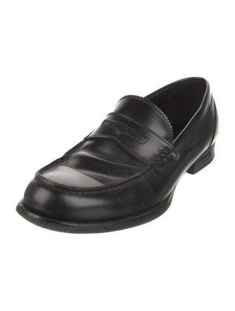Dsquared² Leather Scalloped Accent Dress Loafers