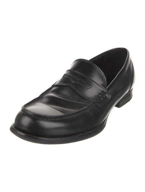 Dsquared² Leather Scalloped Accent Dress Loafers