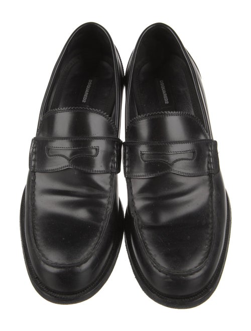 Dsquared² Leather Scalloped Accent Dress Loafers