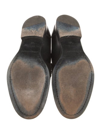Dsquared² Leather Scalloped Accent Dress Loafers