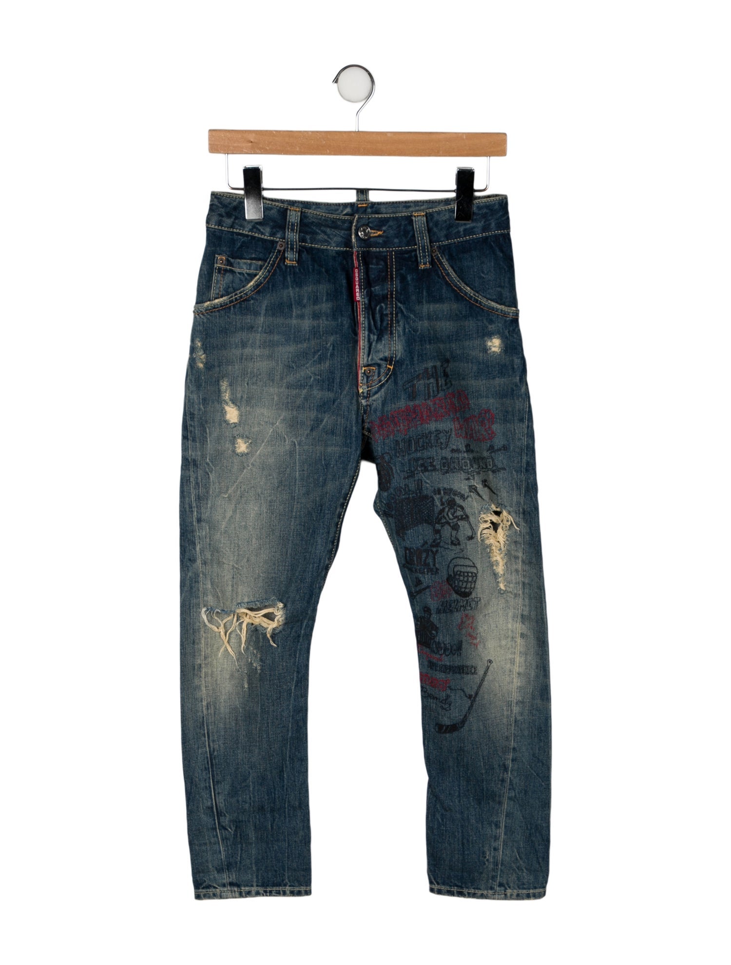 Dsquared² High-Rise Straight Leg Jeans