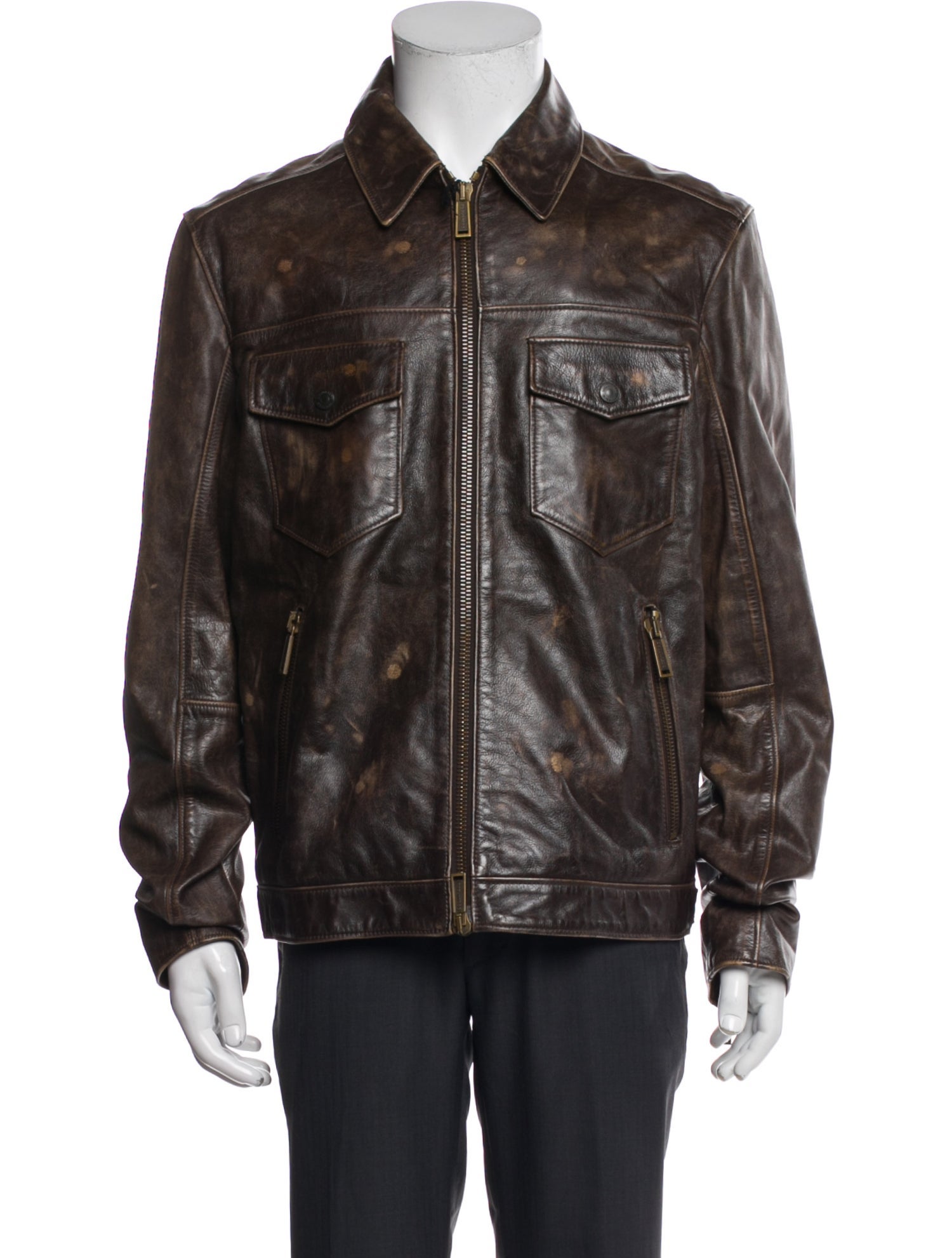 Dsquared² Calf Leather Utility Jacket