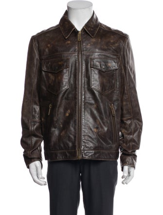 Dsquared² Calf Leather Utility Jacket