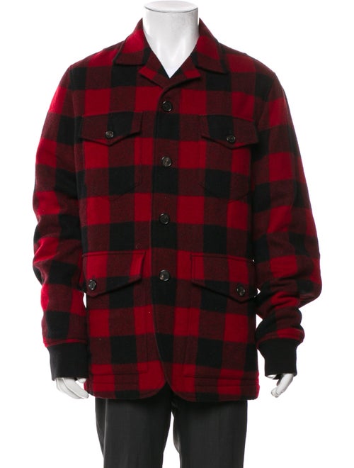 Dsquared² Wool Plaid Print Bomber Jacket