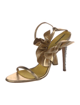 Dsquared² Leather Crystal Embellishments Sandals