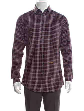 Dsquared² Plaid Print Long Sleeve Shirt