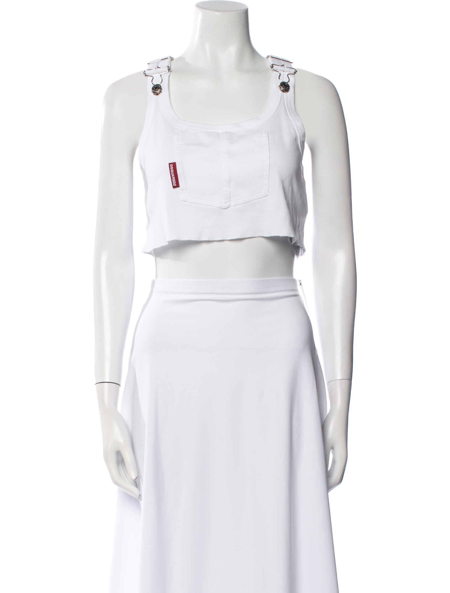 Dsquared² Square Neckline Sleeveless Crop Top