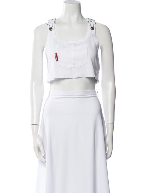 Dsquared² Square Neckline Sleeveless Crop Top