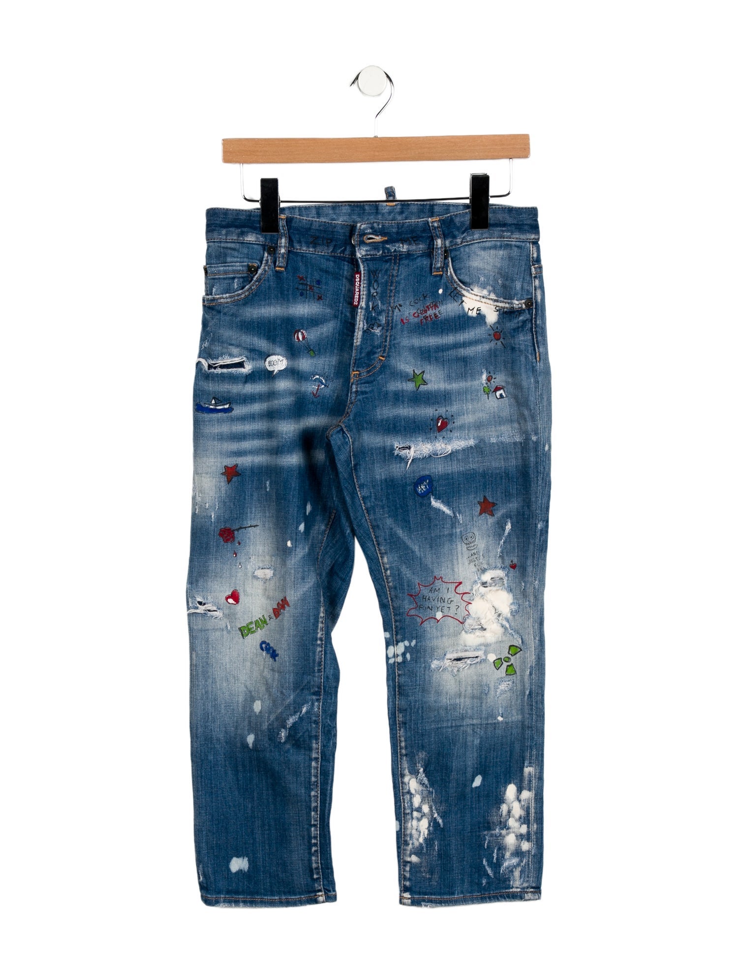 Dsquared² Mid-Rise Straight Leg Jeans