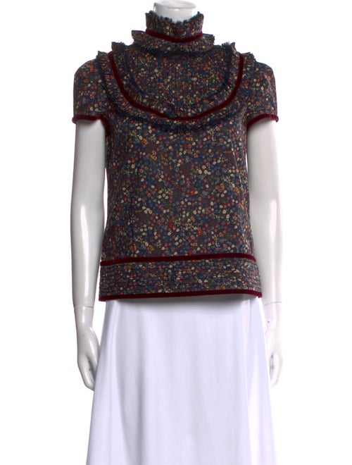 Dsquared² Floral Print Turtleneck Top