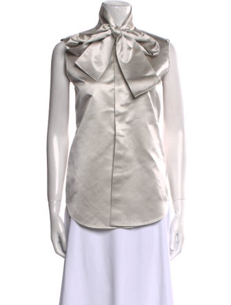 Dsquared² Silk Cowl Neck Button-Up Top