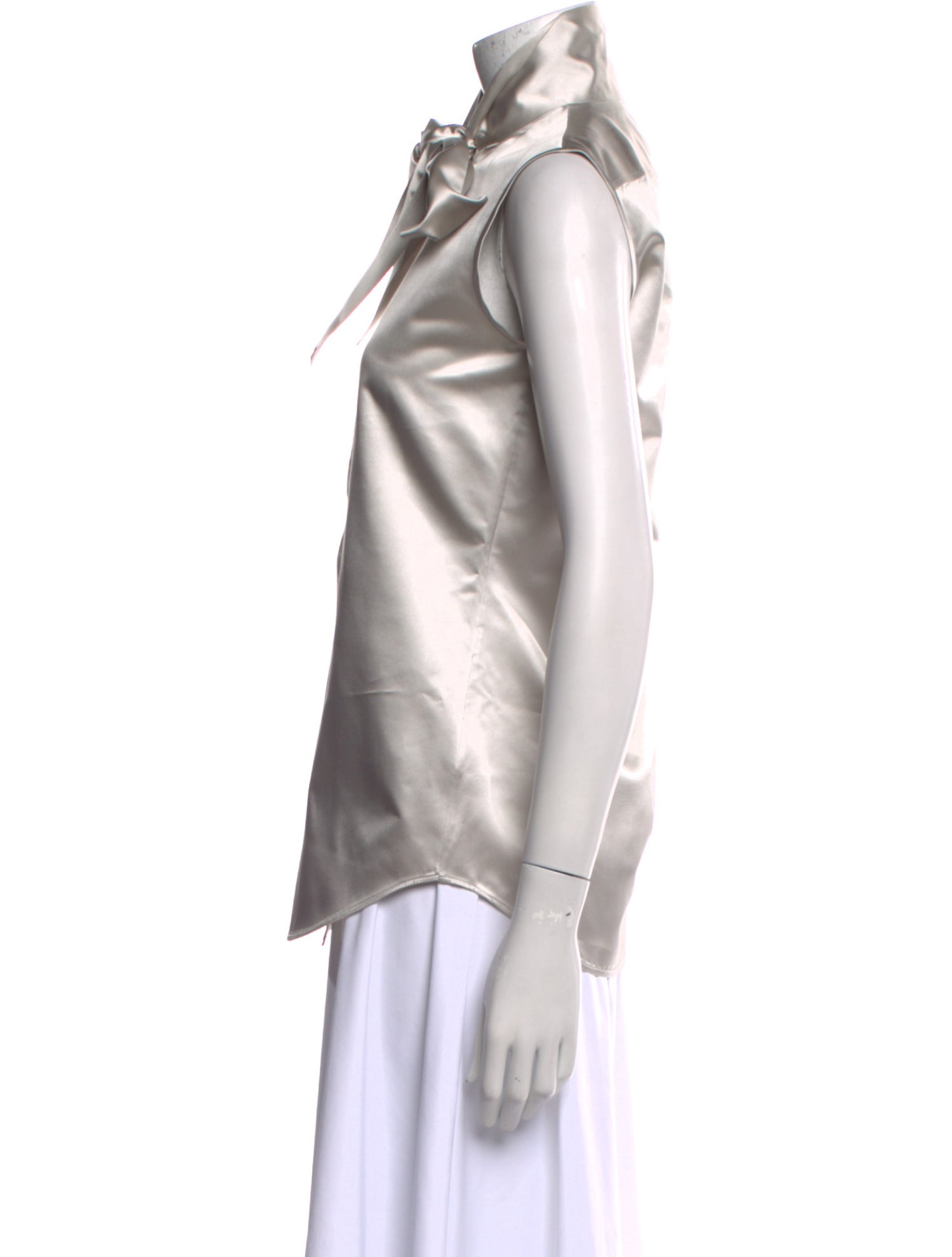 Dsquared² Silk Cowl Neck Button-Up Top