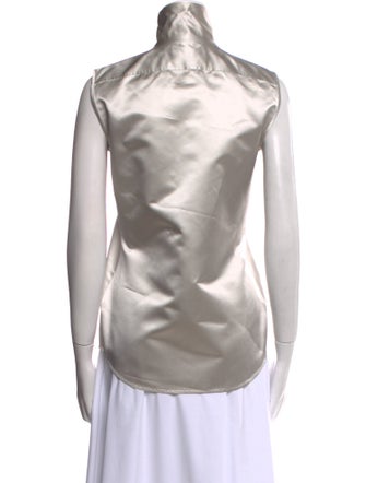 Dsquared² Silk Cowl Neck Button-Up Top