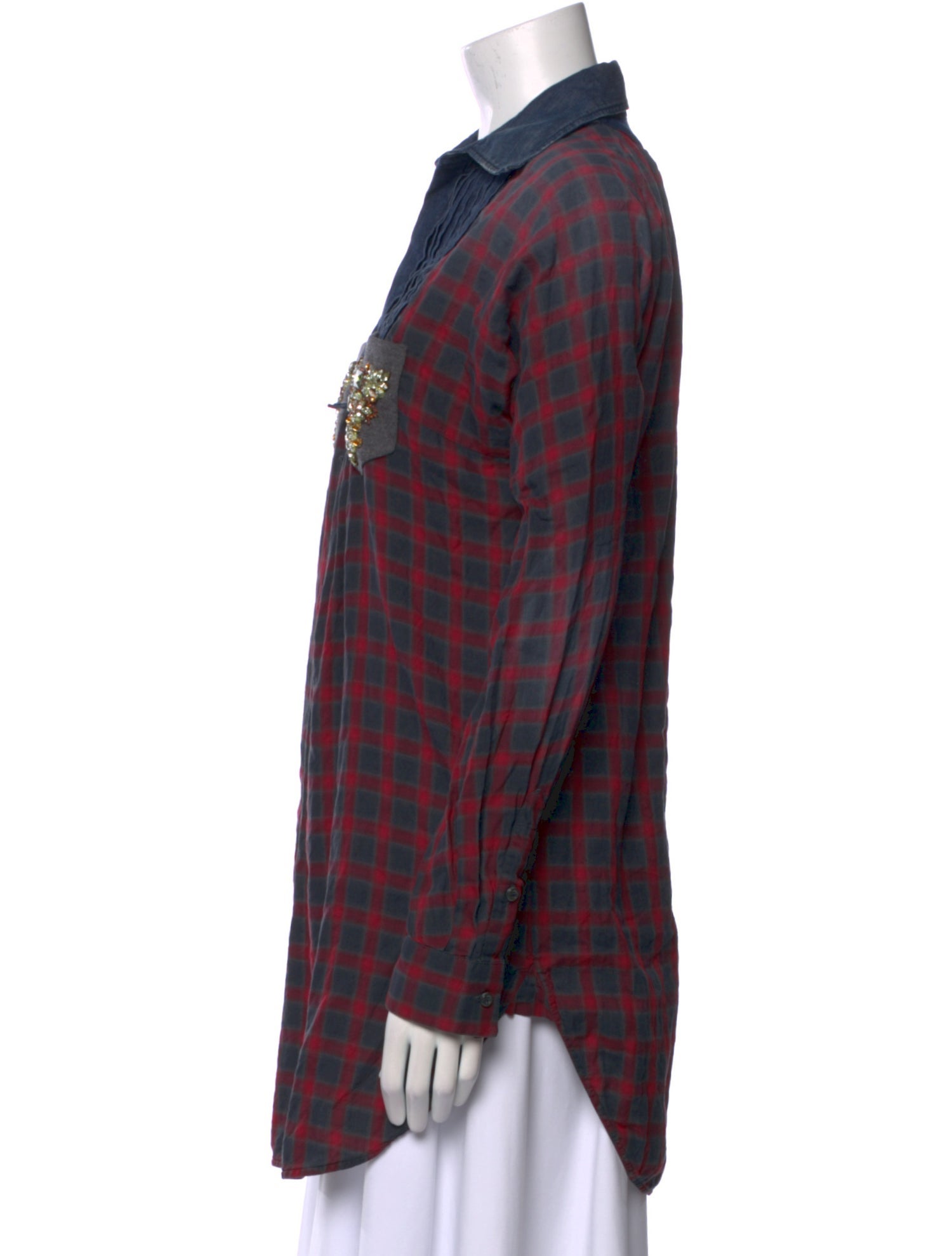 Dsquared² Plaid Print Long Sleeve Button-Up Top w/ Tags