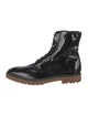 Dsquared² Patent Leather Embroidered Accent Combat Boots