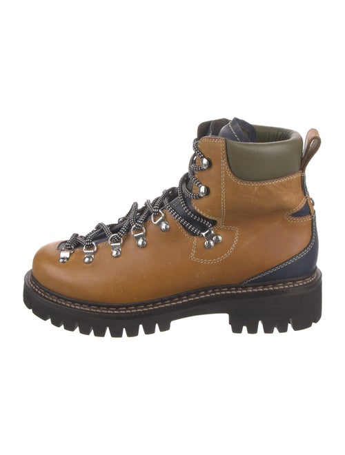 Dsquared² Leather Colorblock Pattern Hiking Boots