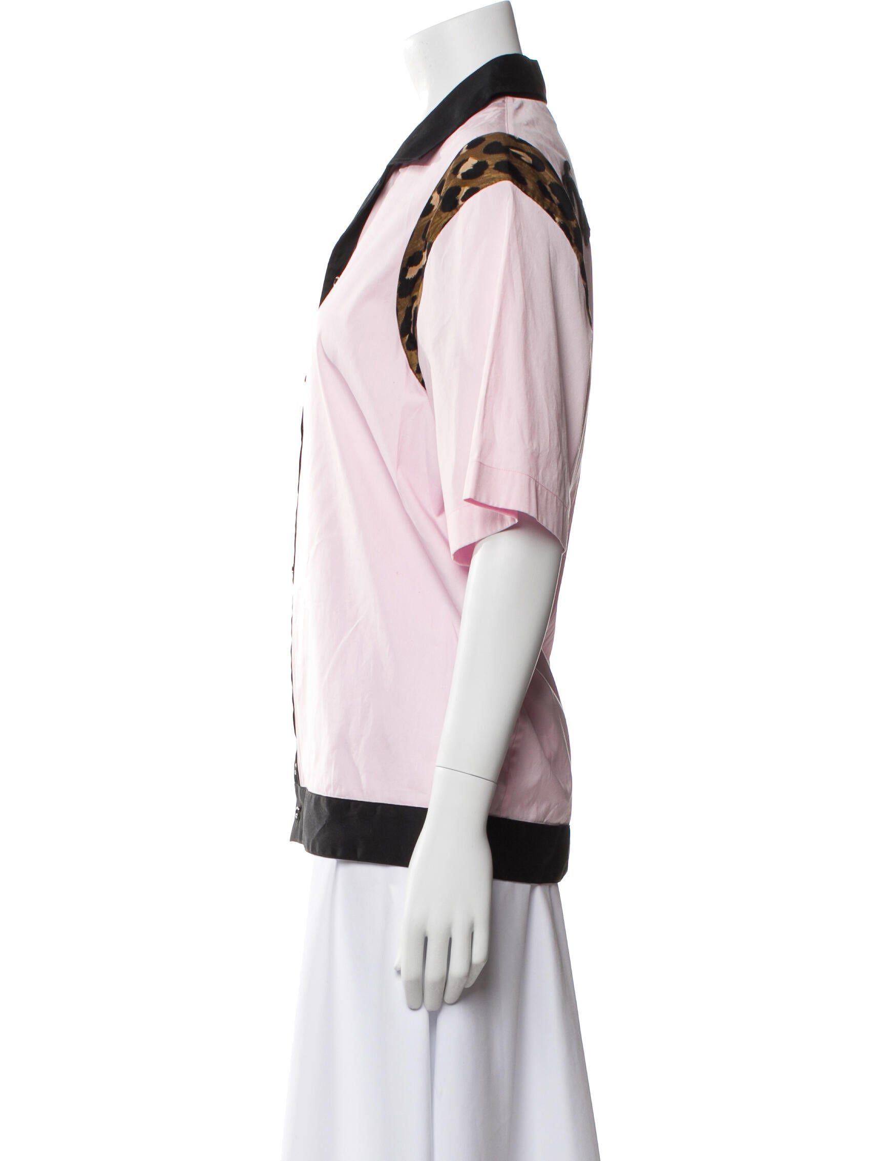 Dsquared² Three-Quarter Sleeve Button-Up Top