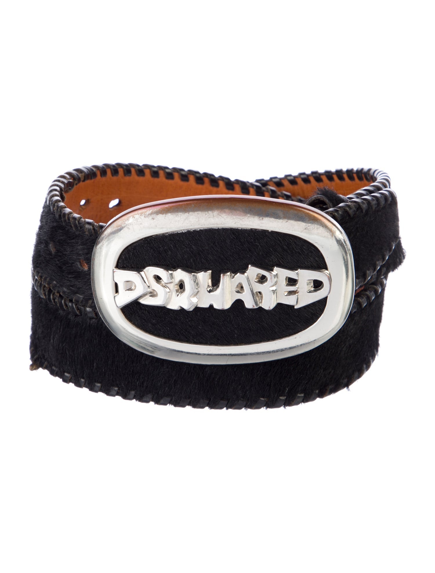 Dsquared² Wide Ponyhair Waist Belt