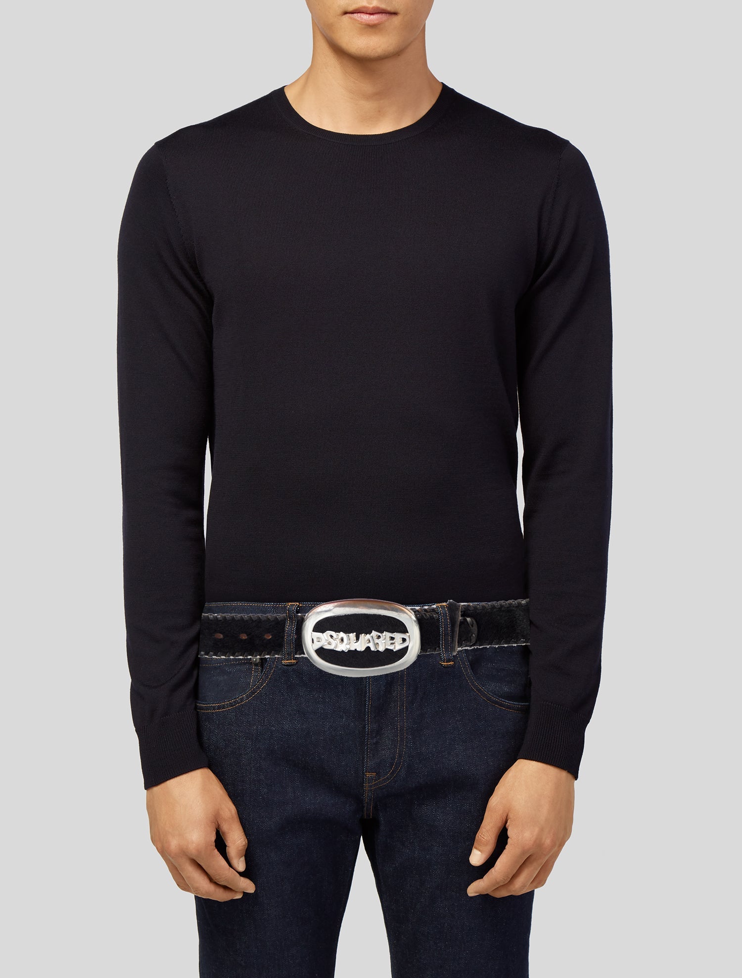 Dsquared² Wide Ponyhair Waist Belt