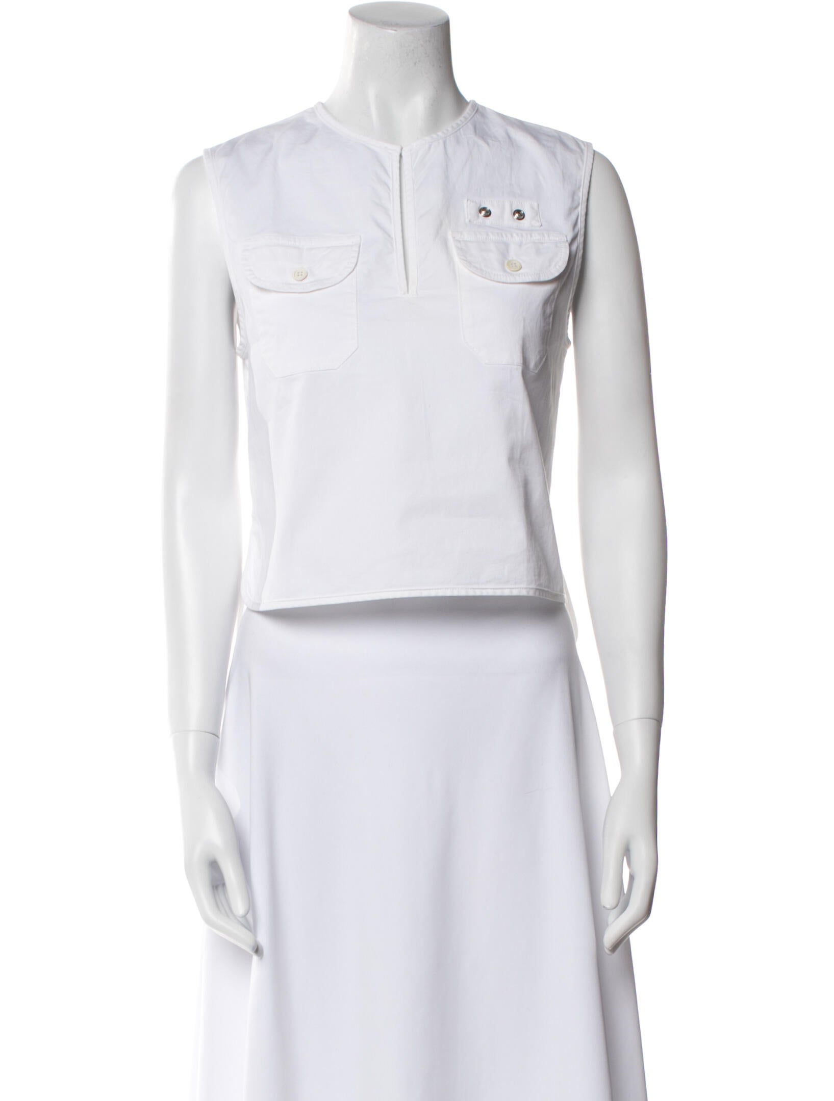 Dsquared² Crew Neck Sleeveless Crop Top