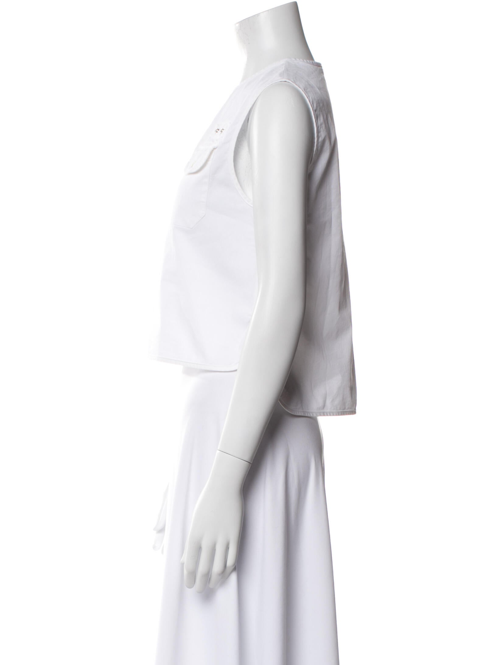 Dsquared² Crew Neck Sleeveless Crop Top