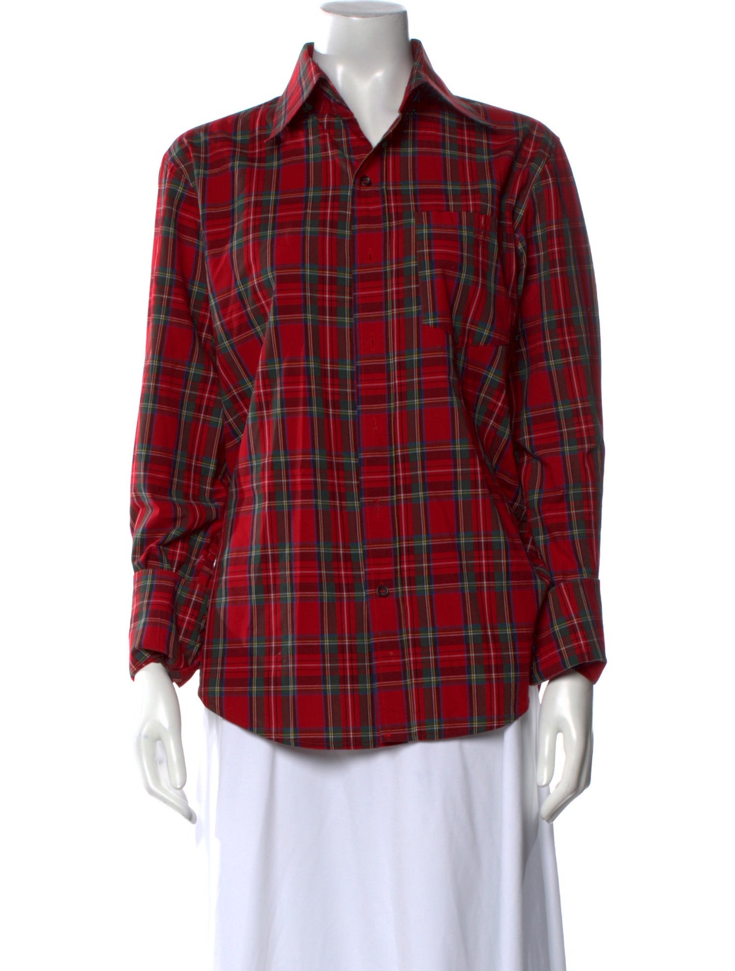 Dsquared² Plaid Print Long Sleeve Button-Up Top