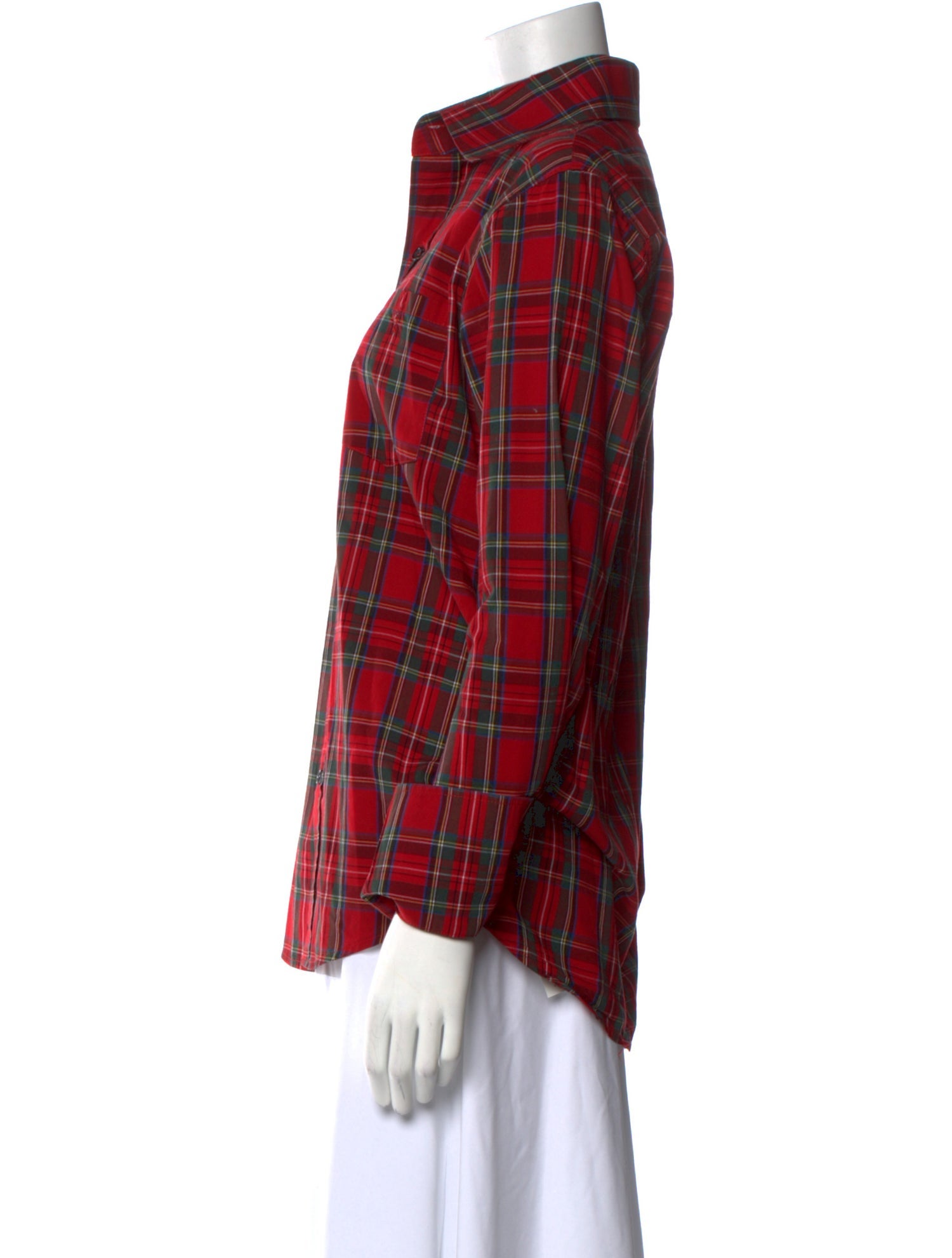 Dsquared² Plaid Print Long Sleeve Button-Up Top