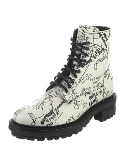 Dsquared² Leather Printed Lace-Up Boots