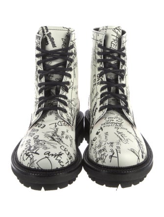 Dsquared² Leather Printed Lace-Up Boots