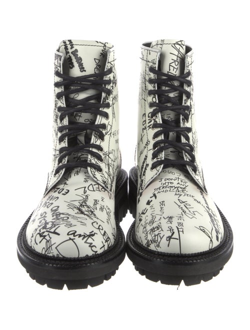 Dsquared² Leather Printed Lace-Up Boots