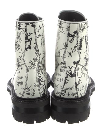 Dsquared² Leather Printed Lace-Up Boots