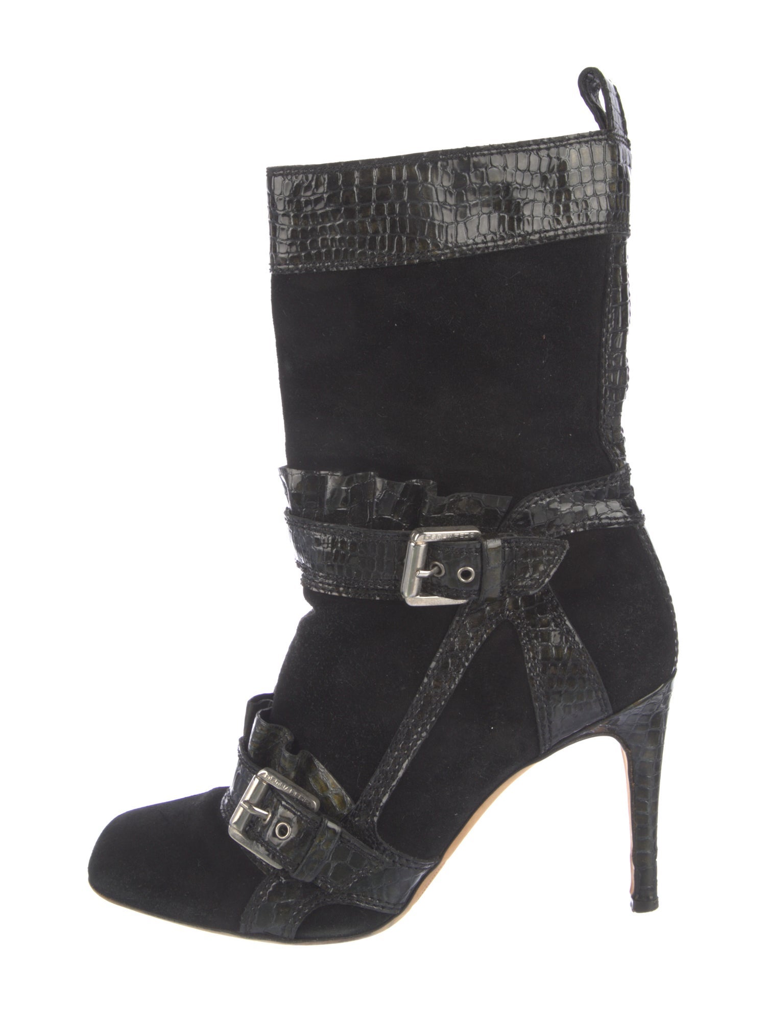 Dsquared² Suede Animal Print Moto Boots