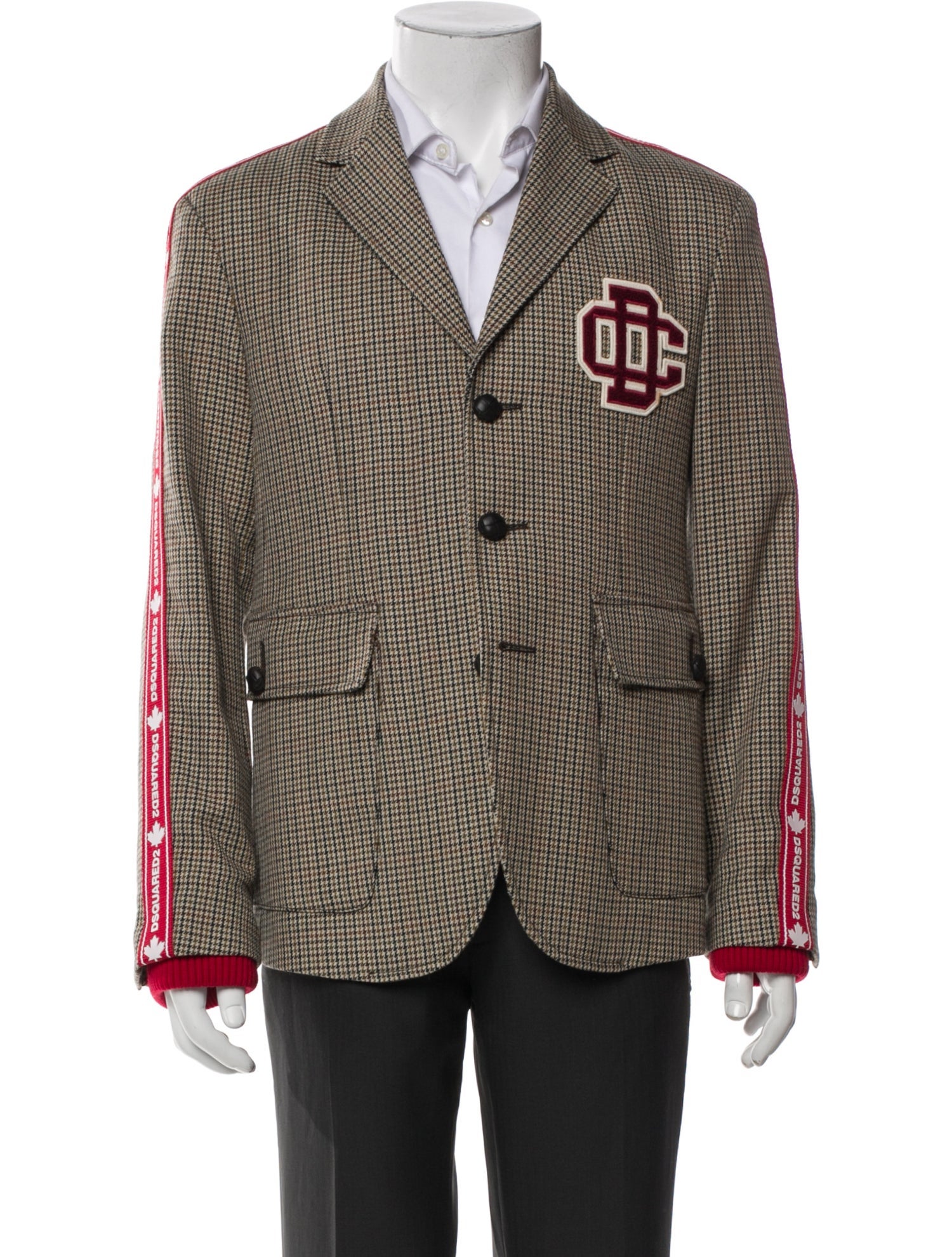 Dsquared² Houndstooth Print Peacoat