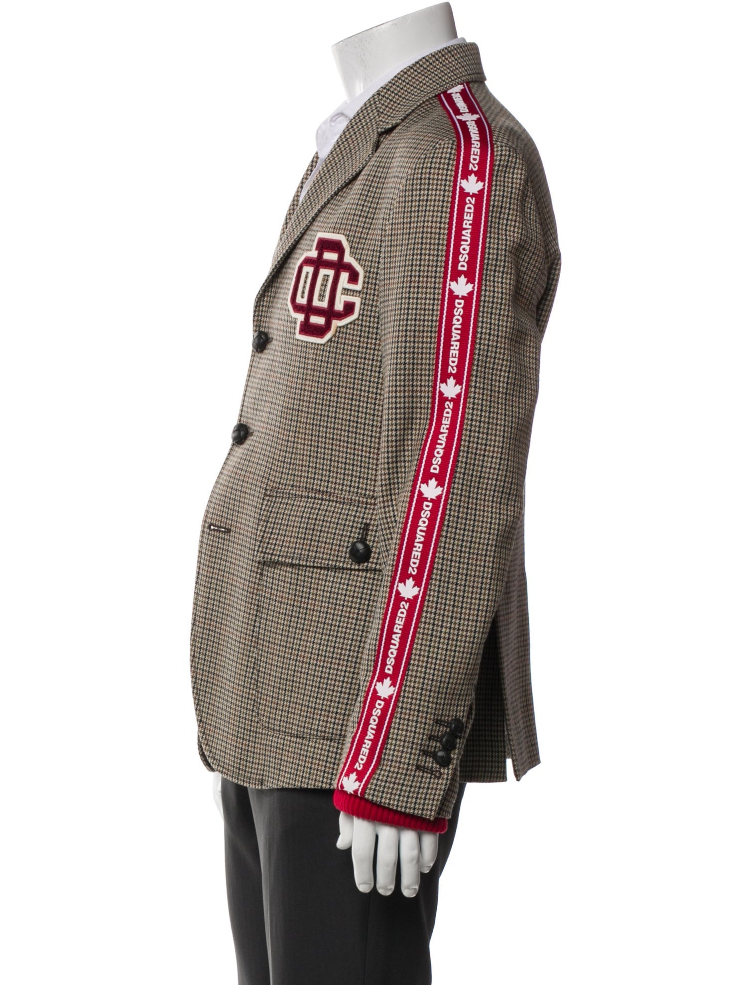 Dsquared² Houndstooth Print Peacoat