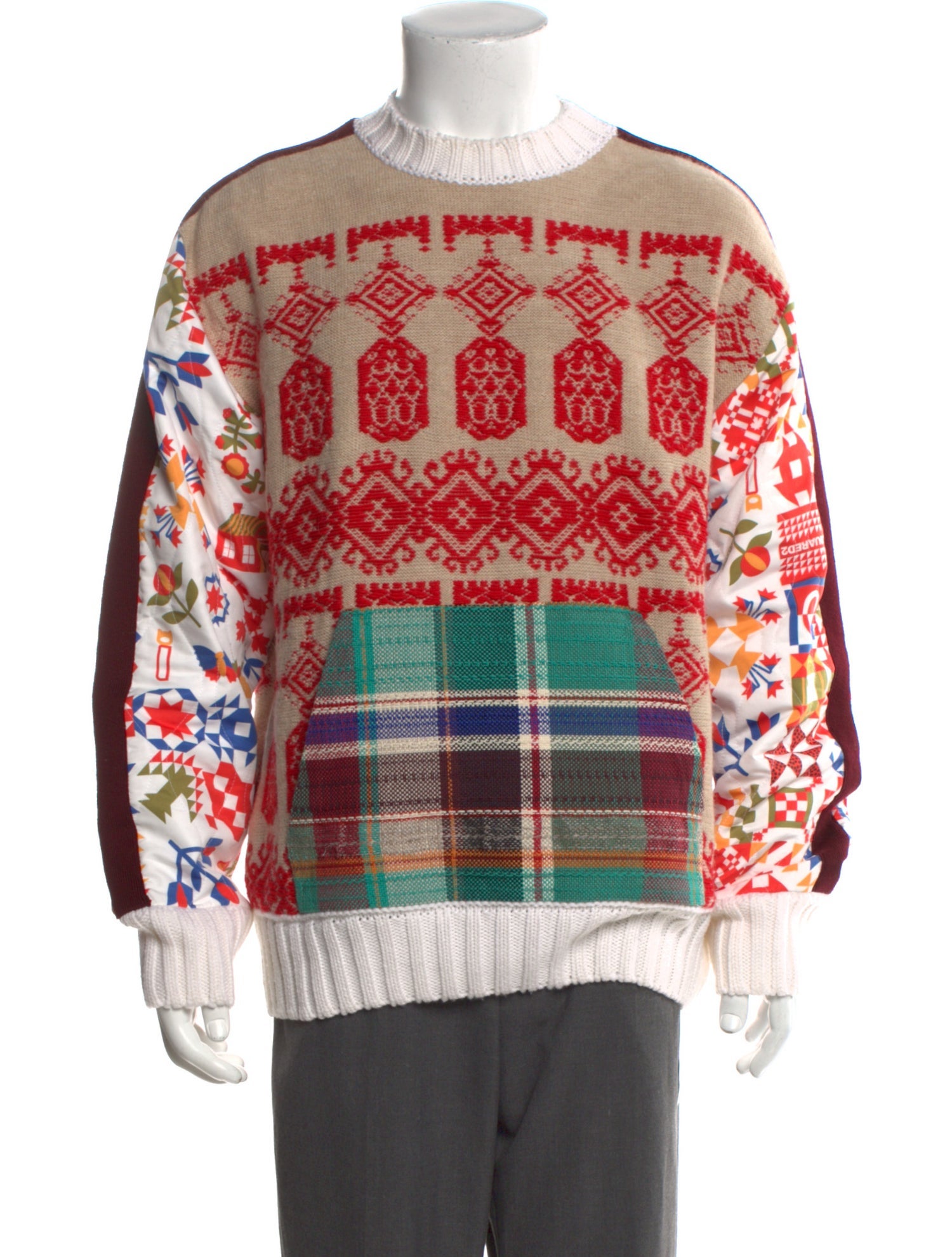 Dsquared² Plaid Print Crew Neck Pullover w/ Tags