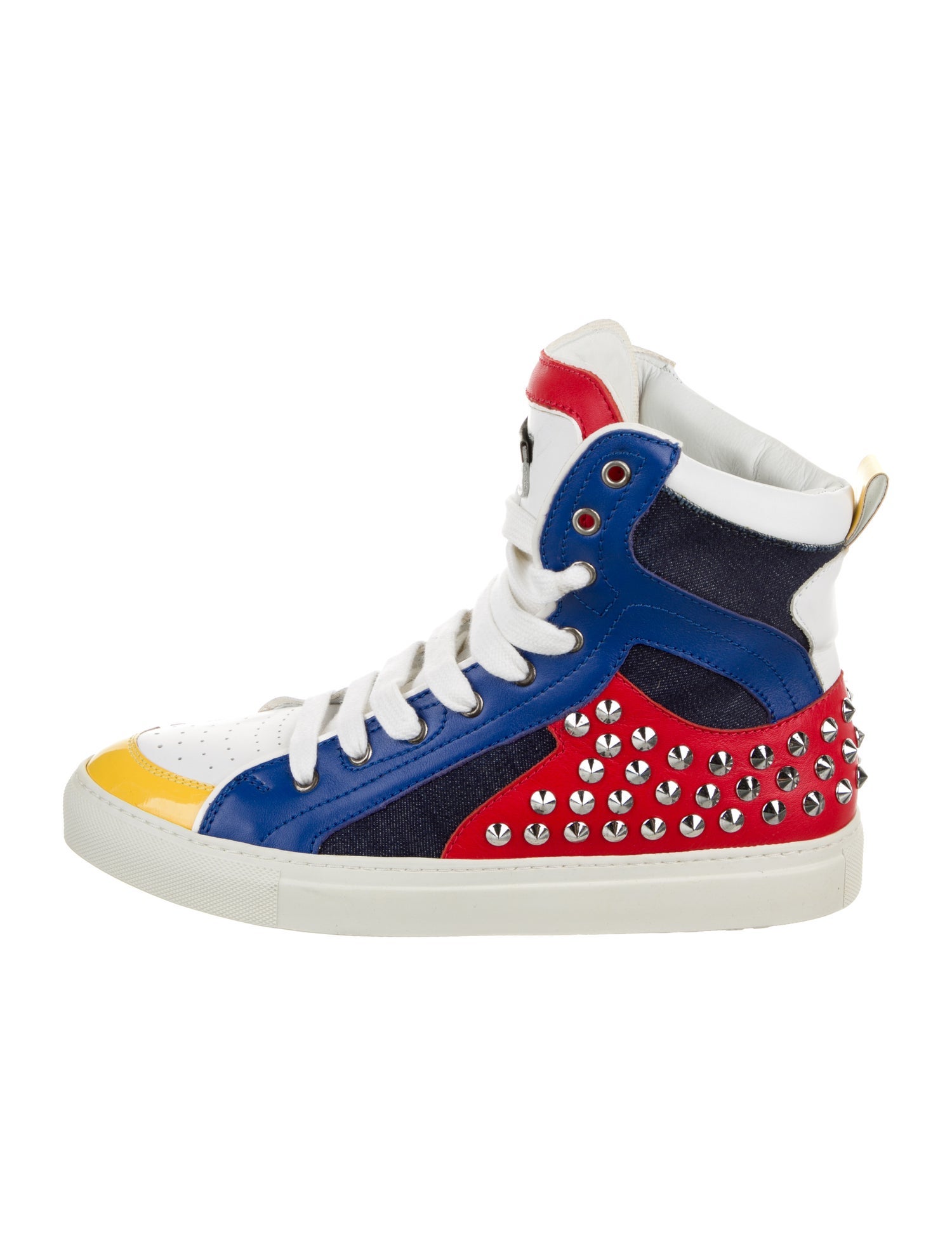 Dsquared² Leather Colorblock Pattern Sneakers