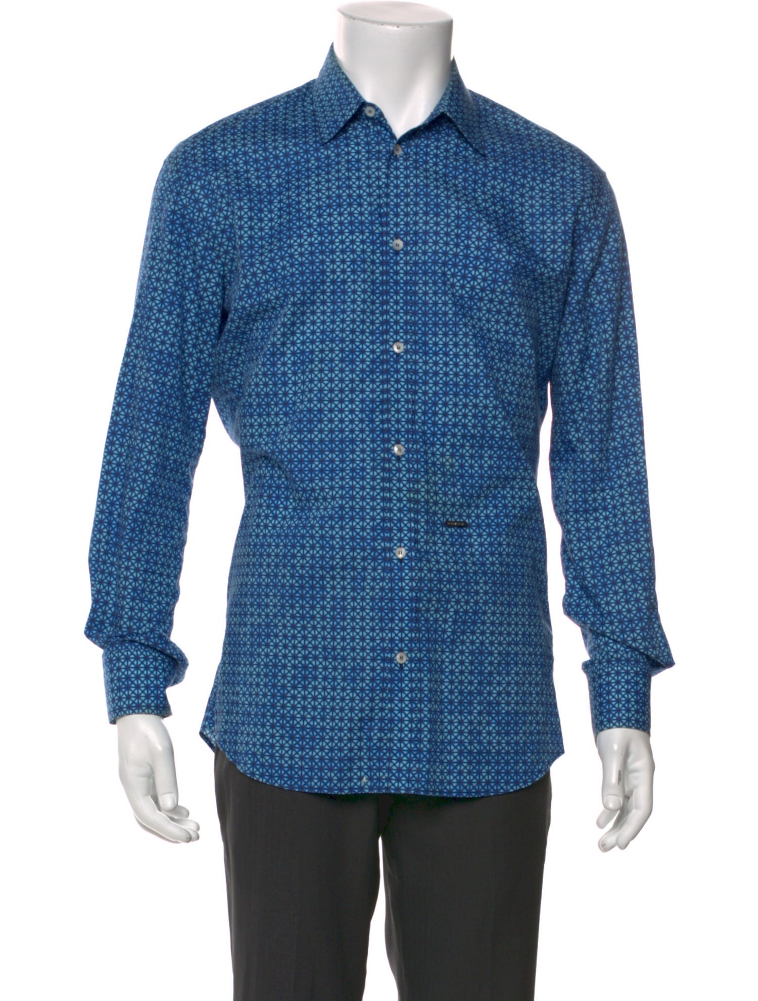 Dsquared² Printed Long Sleeve Denim Shirt