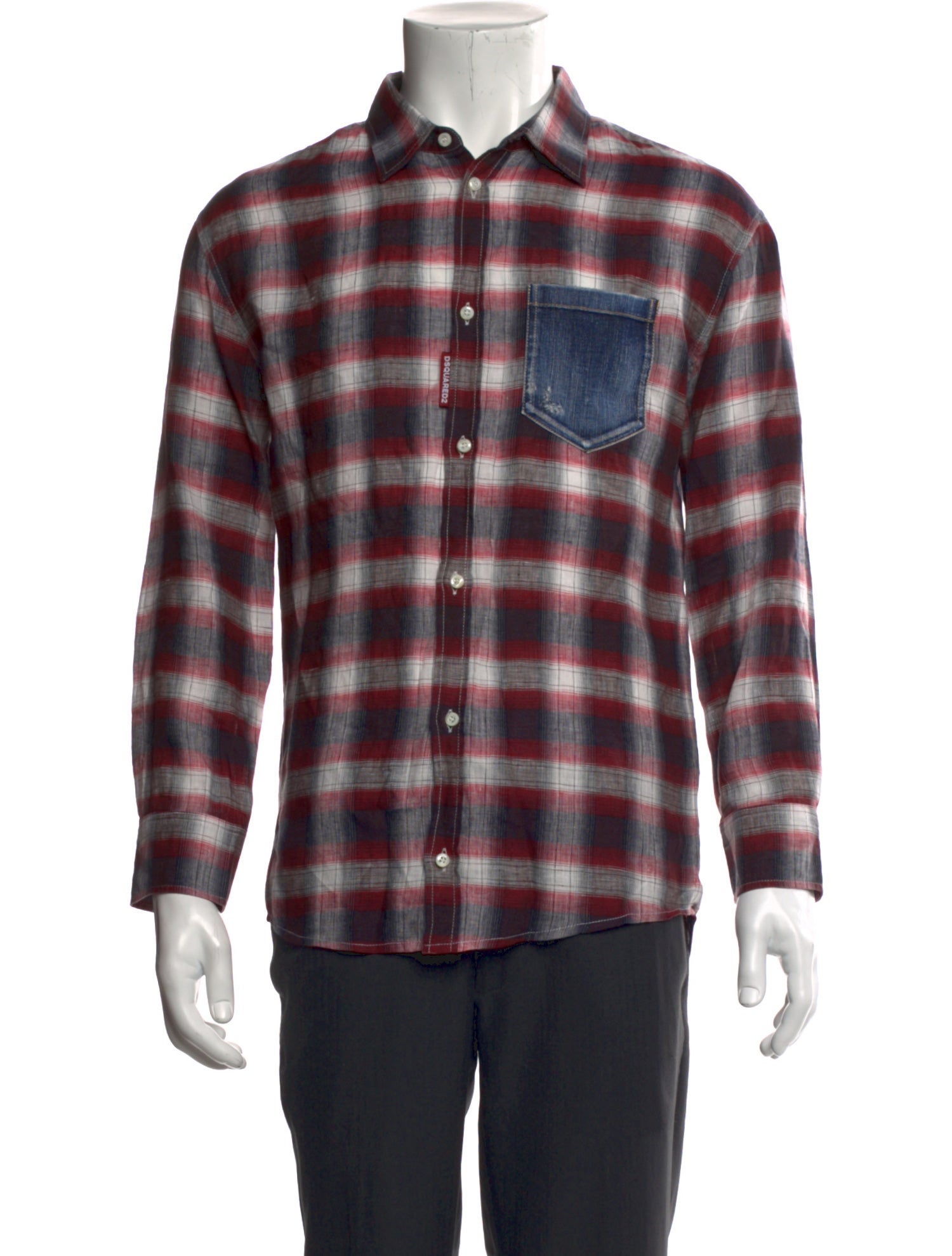 Dsquared² Plaid Print Long Sleeve Western Shirt